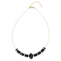 Collier en acier inoxydable et Onyx noir