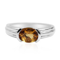 Bague en argent et Scapolite cognac