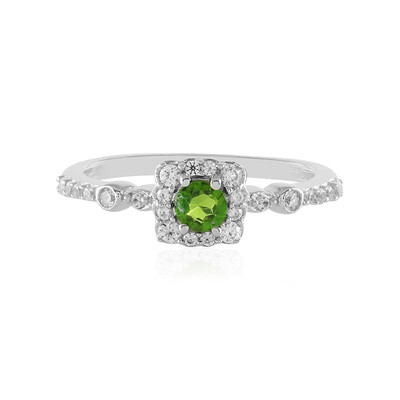 Bague en argent et Diopside de Russie