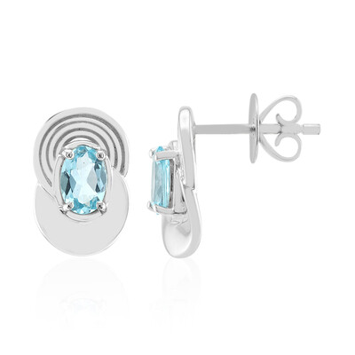 Boucles d'oreilles en argent et Apatite bleue (Pallanova)