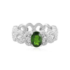 Bague en argent et Diopside de Russie