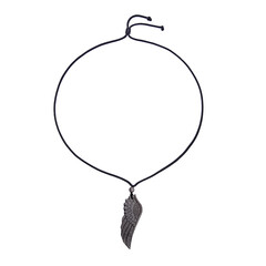 Collier et Obsidienne à reflets argentés