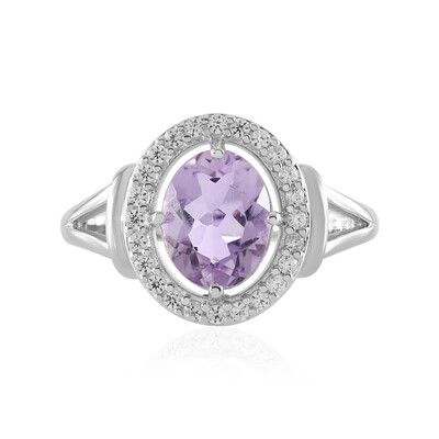 Bague en argent et Améthyste Rose de France