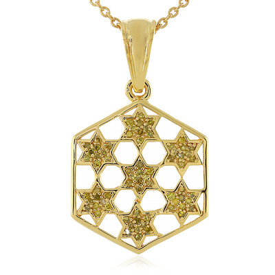 Collier en argent et Diamant jaune I3