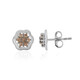 Boucles d'oreilles en argent et Zircon cognac