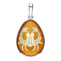 Pendentif en argent et Ambre baltique