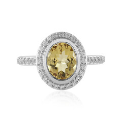 Bague en argent et Béryl jaune