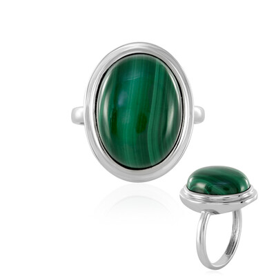 Bague en argent et Malachite (MONOSONO COLLECTION)