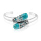 Bracelet en argent et Turquoise bleue de Mohavie