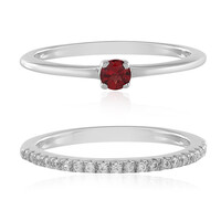 Bague en argent et Spinelle rouge noble