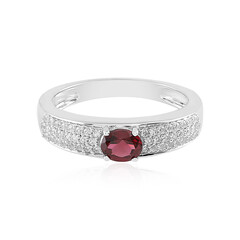 Bague en argent et Grenat Rhodolite framboise