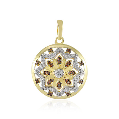 Pendentif en argent et Zircon cognac