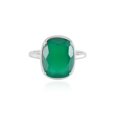 Bague en argent et Onyx vert