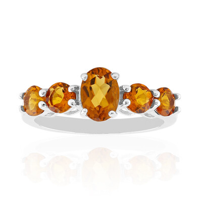 Bague en argent et Citrine Madère