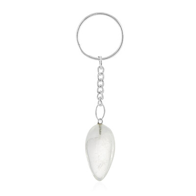 Porte-clé en laiton et Quartz blanc