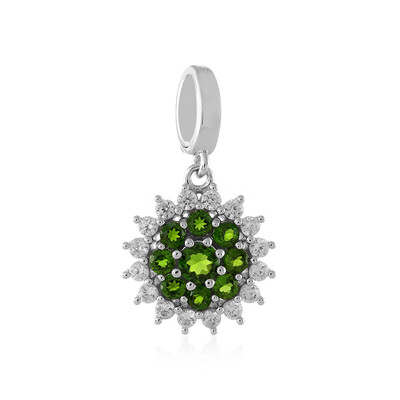 Pendentif en argent et Diopside de Russie