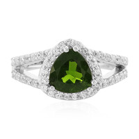 Bague en argent et Diopside de Russie