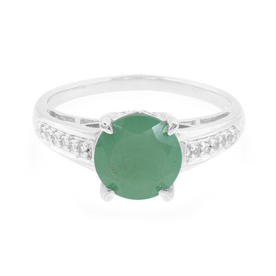 Bague en argent et Calcédoine verte