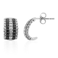 Boucles d'oreilles en argent et Spinelle noir