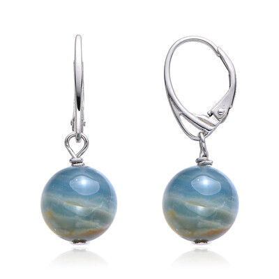 Boucles d'oreilles en argent et Aragonite bleue