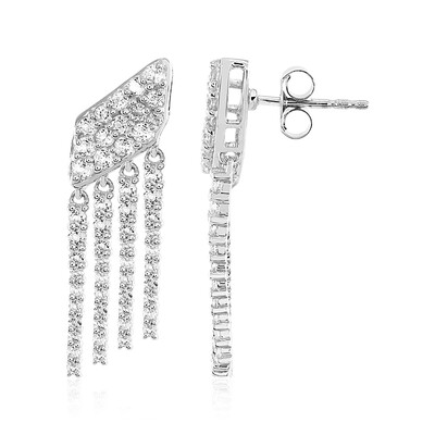 Boucles d'oreilles en argent et Topaze blanche