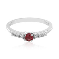 Bague en argent et Spinelle rouge noble