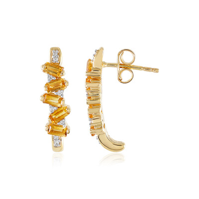 Boucles d'oreilles en argent et Citrine