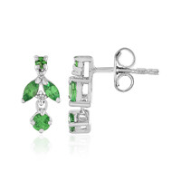 Boucles d'oreilles en argent et Grenat Tsavorite