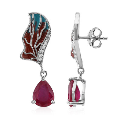 Boucles d'oreilles en argent et Rubis de Bemainty (SAELOCANA)