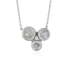 Collier en argent et Pierre de lune bleue (KM by Juwelo)