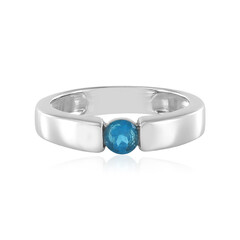 Bague en argent et Apatite bleu néon