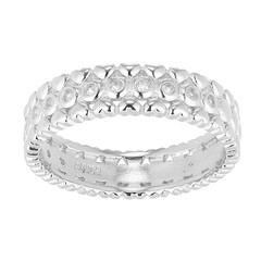 Bague en argent et Topaze blanche