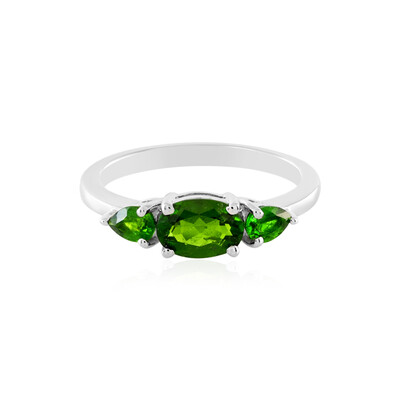 Bague en argent et Diopside de Russie