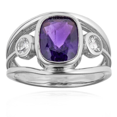 Bague en argent et Fluorite à couleur changeante