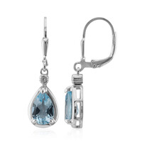 Boucles d'oreilles en argent et Topaze bleu ciel