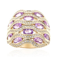 Bague en or et Saphir pourpre de Ceylan