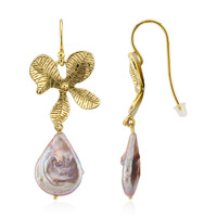 Boucles d'oreilles en argent et Perle de culture d'eau douce rose (TPC)