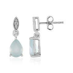 Boucles d'oreilles en argent et Calcédoine d'eau