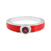 Bague en argent et Grenat Rhodolite framboise