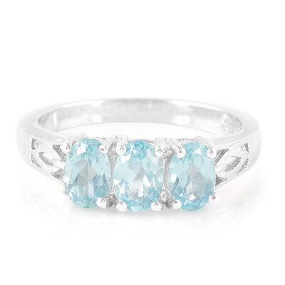 Bague en argent et Apatite bleue