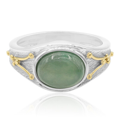 Bague en argent et Jadéite Verte (Annette)