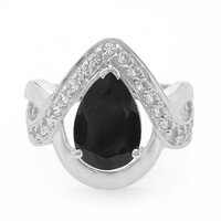 Bague en argent et Spinelle noir