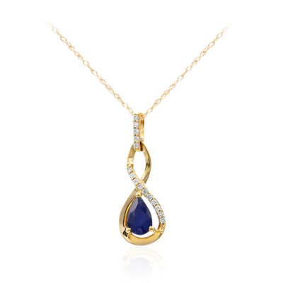 Collier en or et Saphir bleu de Ceylan