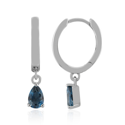 Boucles d'oreilles en argent et Topaze bleu de Londres (Pallanova)