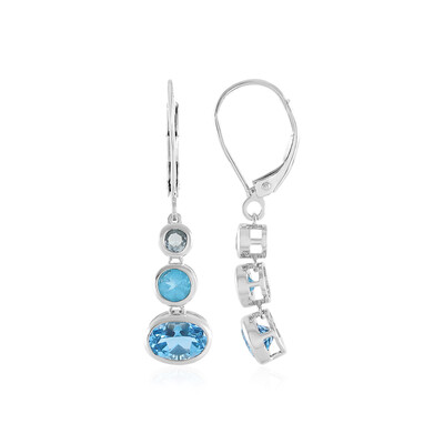 Boucles d'oreilles en or et Topaze bleu Suisse (KM by Juwelo)