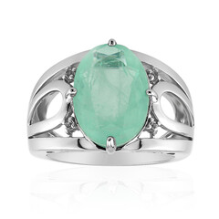 Bague en argent et Quartz vert pastel