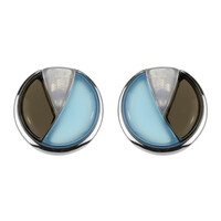 Boucles d'oreilles en argent et Agate bleue