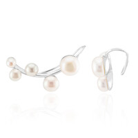 Boucles d'oreilles en argent et Perle blanche de culture d'eau douce (TPC)