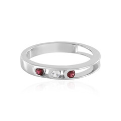 Bague en argent et Spinelle rouge noble(Adela Silber)