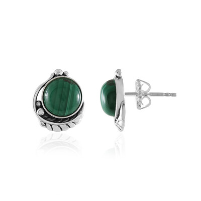 Boucles d'oreilles en argent et Malachite (Desert Chic)